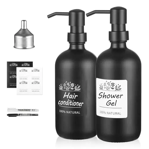 Miorkly Shampoo- und Seifenspender mit DIY Aufklebern und Trichter