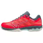 Mizuno Unisex Wave Exceed Light AC Tennisschuh, Fiery Coral 2/White/China Blue