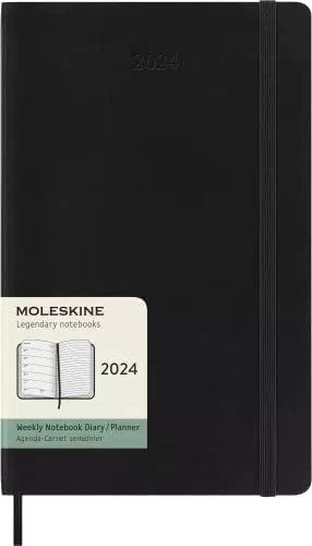 Moleskine Wochenplaner mit Platz für Notizen, 12 Monate 2024