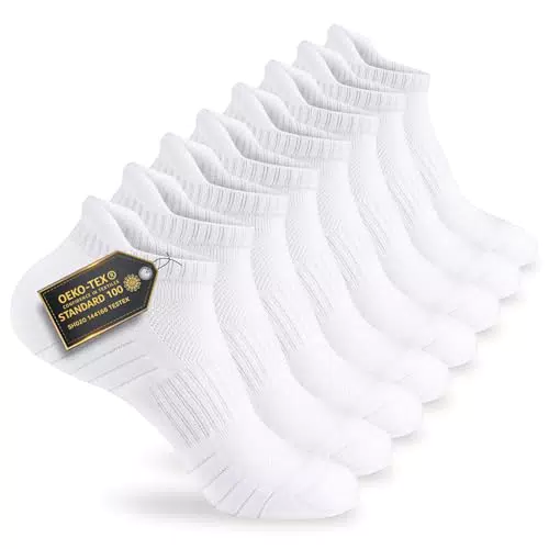 Sneaker Socken Mowenti Unisex Sportsocken Frottee Laufsocken Running Socks - 8 Paar Weiß
