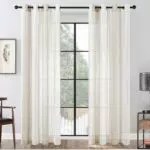 Vorhänge halbtransparent für Wohnzimmer und Schlafzimmer mit Ösen - Gestreiftes Design - 245 cm lang 140 cm breit
