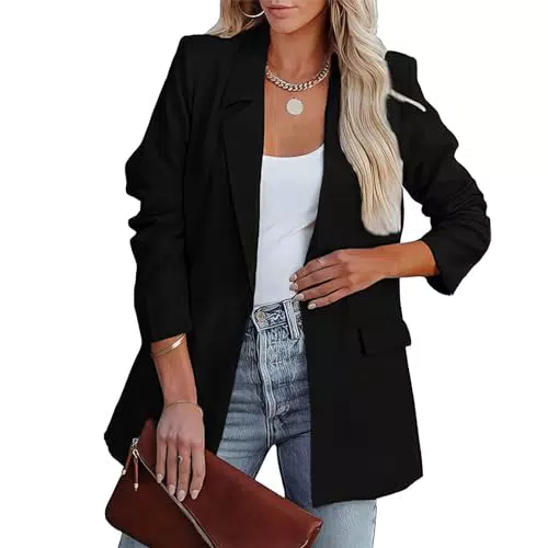 MTROTE Blazer Damen elegant Business Slim Langarm für Frühling und Herbst