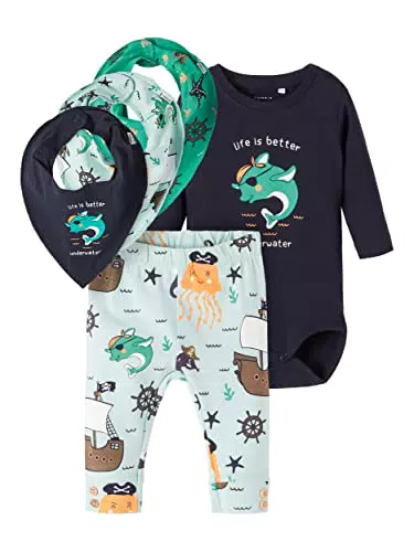 NAME IT Baby Jungen Langarm-Body-Set