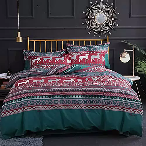 Nayoroom Weihnachtsbettwäsche Set mit Reißverschluss aus superweicher Mikrofaser