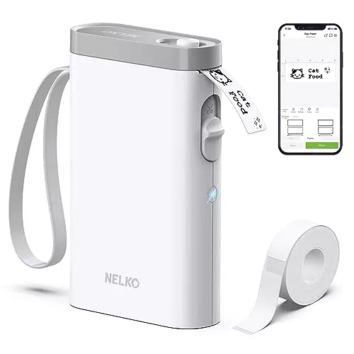Nelko Etikettendrucker, Bluetooth P21 Selbstklebendes Etikettiergerät Tragbarer Labeldrucker