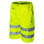 NEO TOOLS Herren Warnschutzhose kurz, atmungsaktiv, mit Multifunktionstaschen