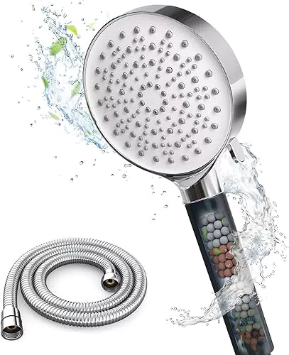 Duschkopf Newentor Wassersparend mit Filter - 10 Jahre Garantie - Hautschutz - 6 Modi