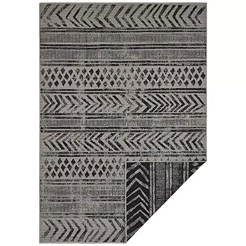 NORTHRUGS Teppich Biri 200x290 cm - Wetterfester Wendeteppich im Boho Vintage Design