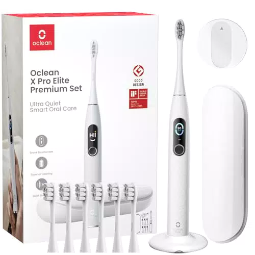 Oclean X Pro Elite Elektrische Zahnbürste, Schallzahnbürste mit Farbdisplay
