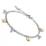 OIDEA Damen Armband Herz Edelstahl – Armkette Fußkette Geschenk für Frauen