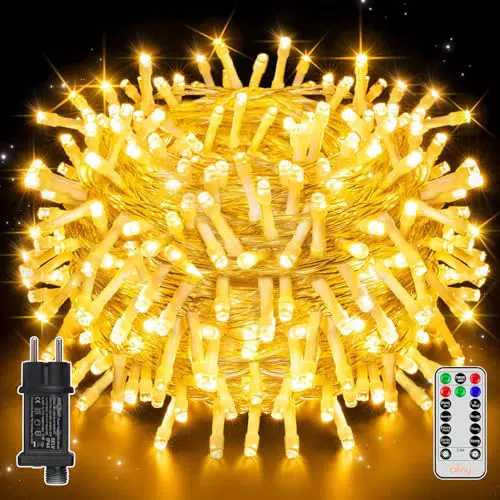 Ollny Lichterkette 20m mit Fernbedienung, Timer und 8 Modi, IP44 wasserdicht