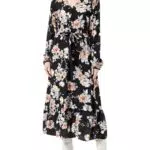 Onlnova Life Damen Langarm Kleid AOP - Amy