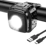 OnMeto Fahrradlicht vorne, IPX5 wasserdicht, wiederaufladbarer USB Scheinwerfer