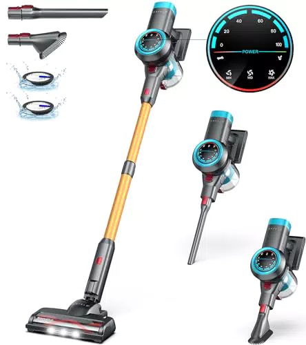 Orfeld Akku Staubsauger mit Anti-Tangle-Bürste und Hocheffizienzfiltration