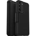 OtterBox Strada Hülle für Samsung Galaxy S23 - Stoßfestes Premium Lederfolio mit Kartenhaltern - Schwarz