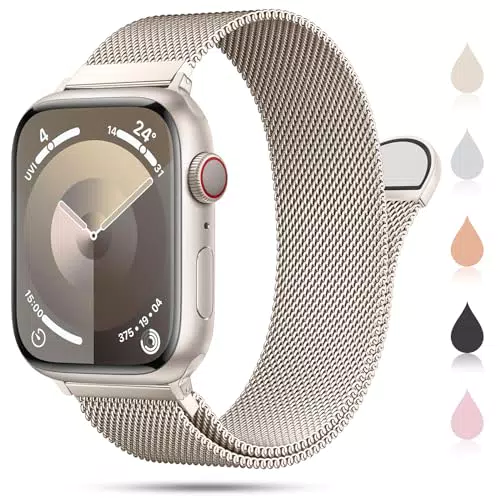 OULUOQI Edelstahl Ersatzarmband für Apple Watch Series SE, Ultra, 9-1
