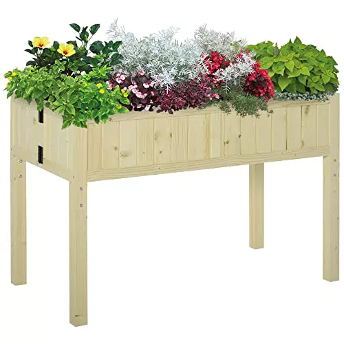 Outsunny Pflanzkasten aus Tannenholz für Garten und Terrasse