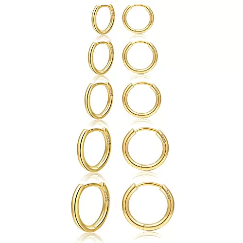 PABBEU Hypoallergene Gold Creolen für Damen – Elegante Ohrringe für mehrere Piercings
