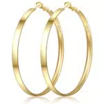 PABBEU Creolen 5mm Gold Groß Ohrringe Hypoallergen für Damen und Mädchen
