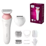 Philips Lady Shaver Series 6000 - Kabelloser Rasierer für Damen mit 6 Zubehörteilen und Trimmer für die Bikinizone