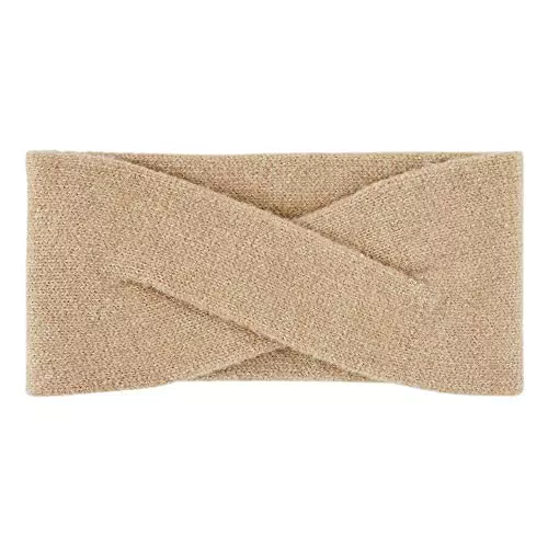 Pieces Damen Stirnband aus Wolle - Silber Mink