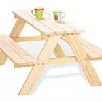 PINOLINO Kindersitzgarnitur Picknicktisch aus Massivholz für Kinder ab 2 Jahren