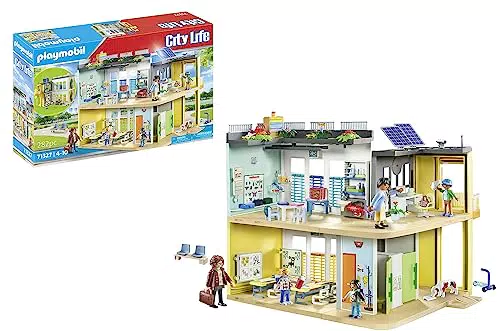 PLAYMOBIL Große Schule mit beweglicher Tafel - Ideal für Kinder ab 5 Jahren