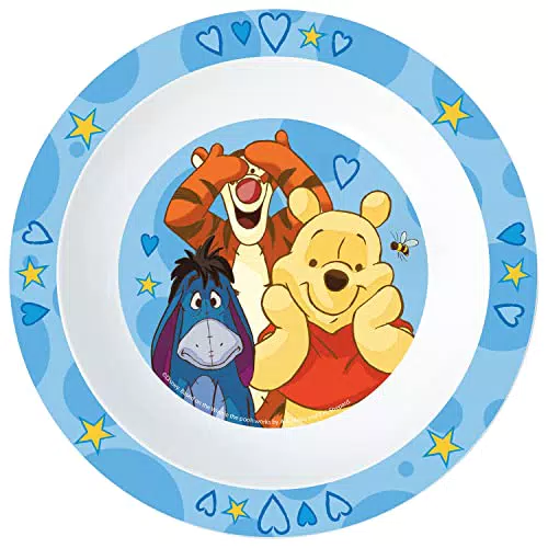 p:os Winnie Pooh Kinderteller bruchsicher für Suppen, Pasta und Salat, 20 cm