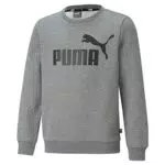 PUMA Jungen Ess Big Logo Crew Fl B Sweater, Puma Black