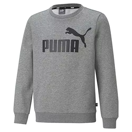 PUMA Jungen Ess Big Logo Crew Fl B Sweater, Puma Black