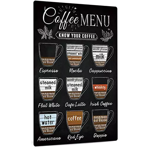 "Putuo Decor Vintage Kaffee Blechschild für Wanddekor, 20x30cm Aluminium Metall Schild"