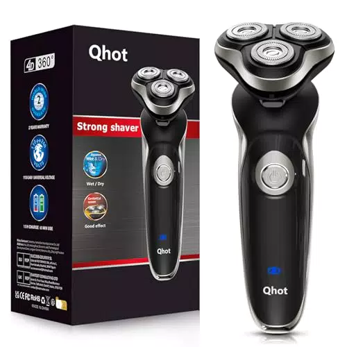 Qhot Elektrischer Rasierer für Herren mit Pop-Up Trimmer und Nasenhaartrimmer