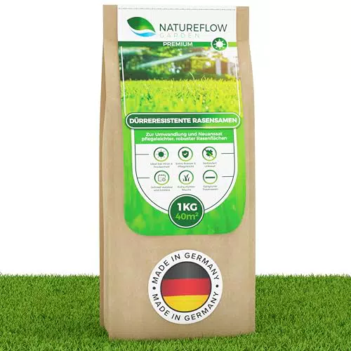 Premium Rasensamen Made in Germany für trockene Bedingungen - Schnellkeimend & Trockenresistent