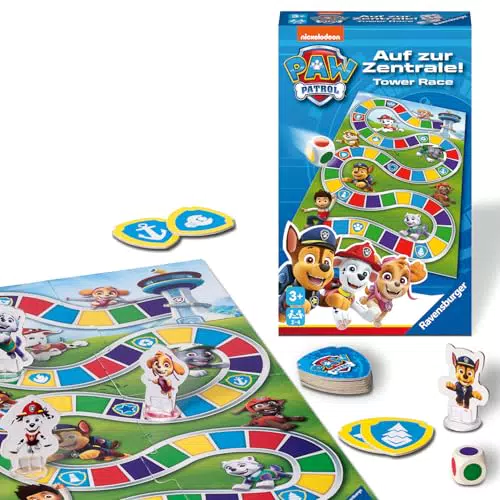 Ravensburger Paw Patrol Zentrale Mitbringspiel für 2-4 Spieler ab 3 Jahren