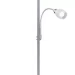 Reality Leuchten Stehleuchte Gerry - Moderne Stehlampe aus mattem Nickel und weißem Glas