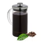 Relaxdays Kaffeebereiter manuell, Stempelkanne aus Glas und Edelstahl