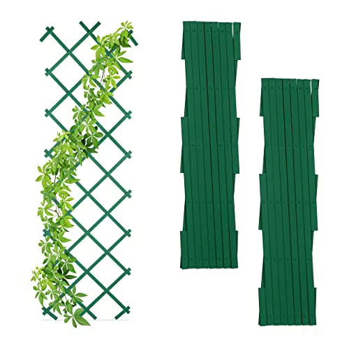 Rankgitter ausziehbar für Kletterpflanzen - Garten und Balkon - 180cm, grün