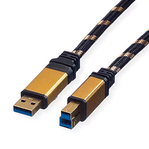 ROLINE USB 3.2 Gen 1 Kabel, Typ A-B, 0,8 m