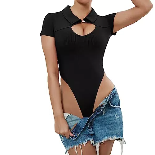 Damen Body Shaper - Ausgeschnittener Kragen, Kurzarm Bodysuit