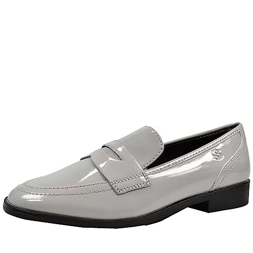 s.Oliver Damen Loafer ohne Absatz Lack Spitz - Braun