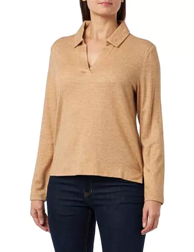s.Oliver Damen Langarm T-Shirt - Modisches Braun