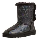 s.Oliver Mädchen Winterstiefel ohne Absatz mit Schleife - Gefüttert - Schwarz