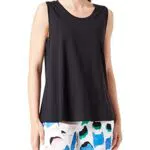 s.Oliver Damen T-Shirt, Ärmellos, Schwarz