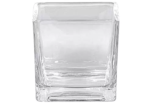 Sandra Rich Cube Vase / Windlicht aus Glas, eckig, 8 x 8 x 8 cm
