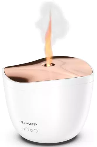 Sharp Aroma Ultraschall Diffuser Zerstäuber mit Kerzenlicht-Effekt für Duftöle & ätherische Öle zur Aromatherapie