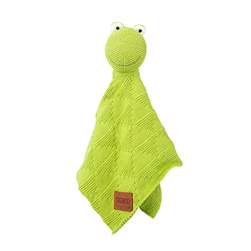 SIGIKID Strick-Schnuffeltuch Frosch Knitted Love - Kuschelweiches Schmusetuch aus Baumwolle für Babys & Kinder bis 3 Jahre