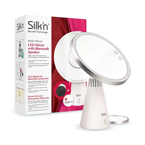 Silk'n MirrorLumi - Make-up-Spiegel mit LED-Beleuchtung - Stand- oder Handspiegel