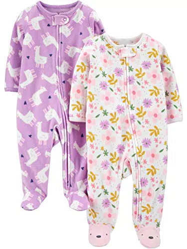 Carter's Baby Mädchen Schlaf- und Spielanzug aus Fleece mit Füßen