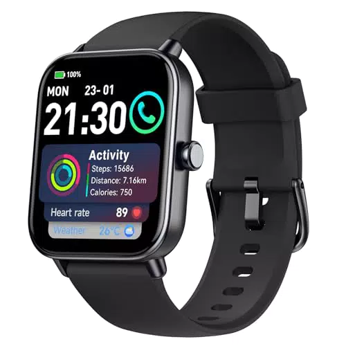 Smartwatch Damen mit Telefonfunktion und Herzfrequenzmessung - Wasserdichte Sportuhr mit Alexa und 110 Sportmodi