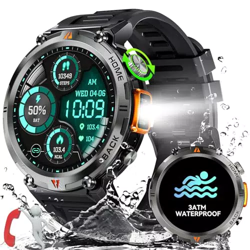 "Herren Smartwatch mit Telefonfunktion und 110+ Sportmodi - Wasserdicht und robust"